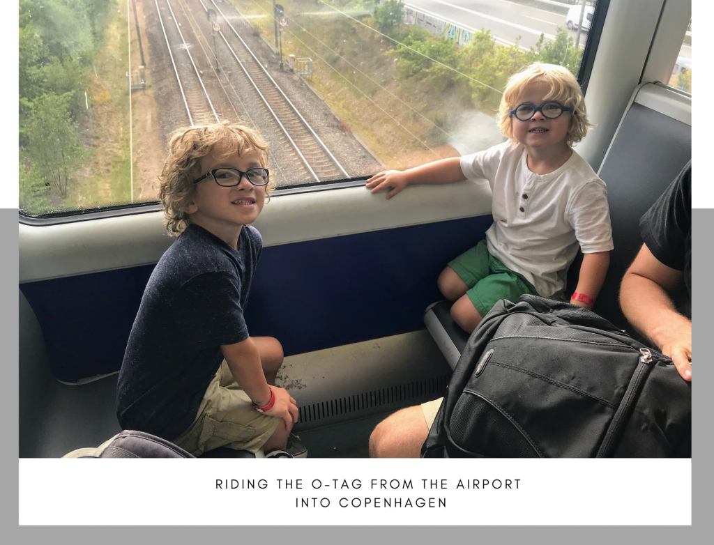 Kids on the train from Copenhagen airport. 