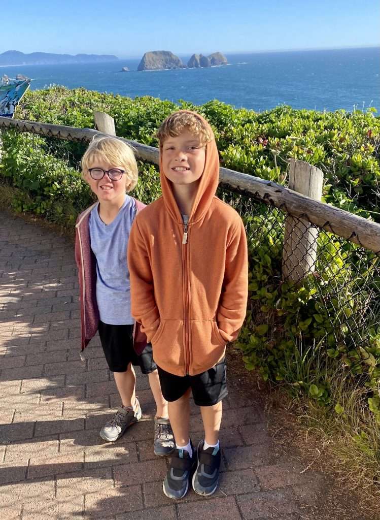 Kids at Cape Meares Lighthouse.