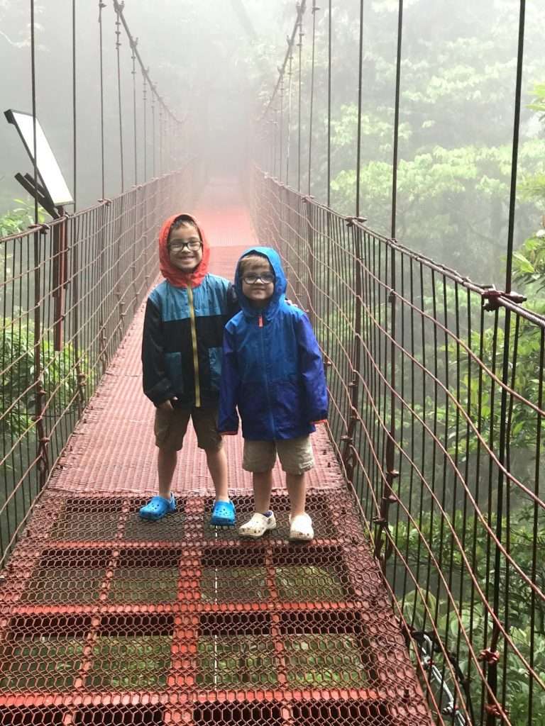 Kids hiking Monteverde Cloud Forest Preserve