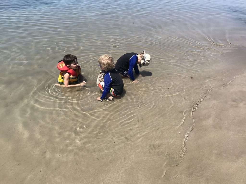 Boys in tidal pool near Playa Hermosa