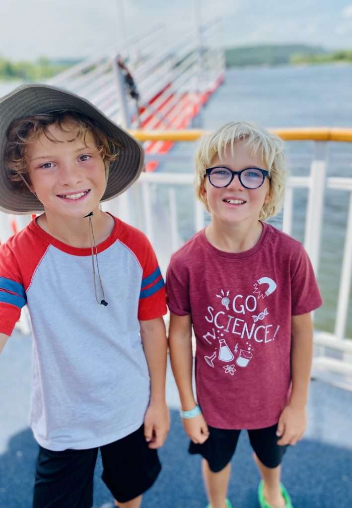 Boarding the La Crosse Queen in La Crosse in Wisconsin.