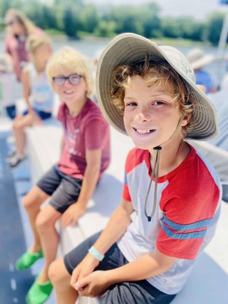 Riding down the Mississippi River on the La Crosse Queen in Wisconsin.