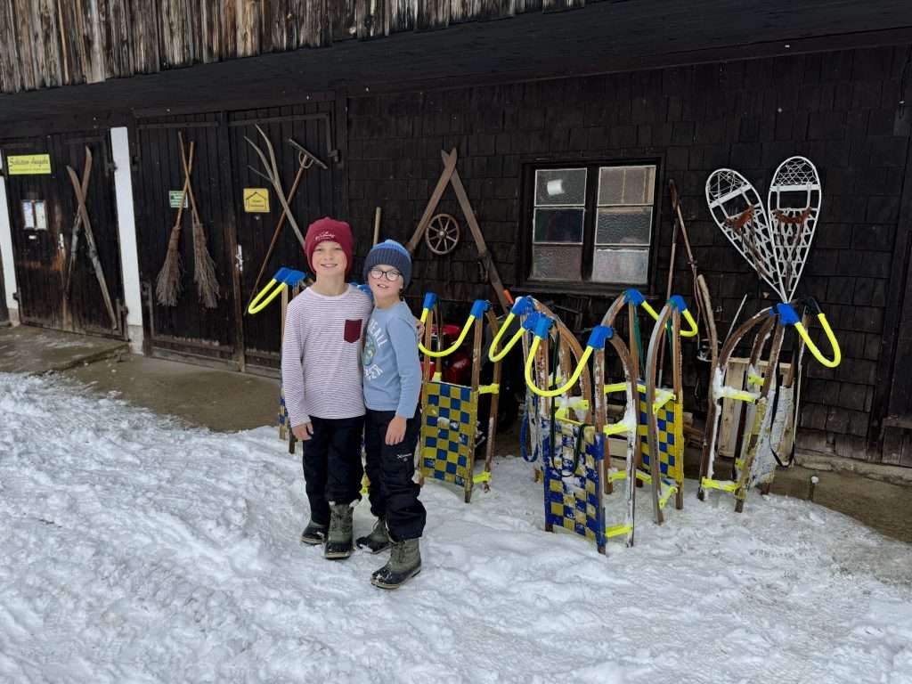 getting our sleds at Obere Firstalm